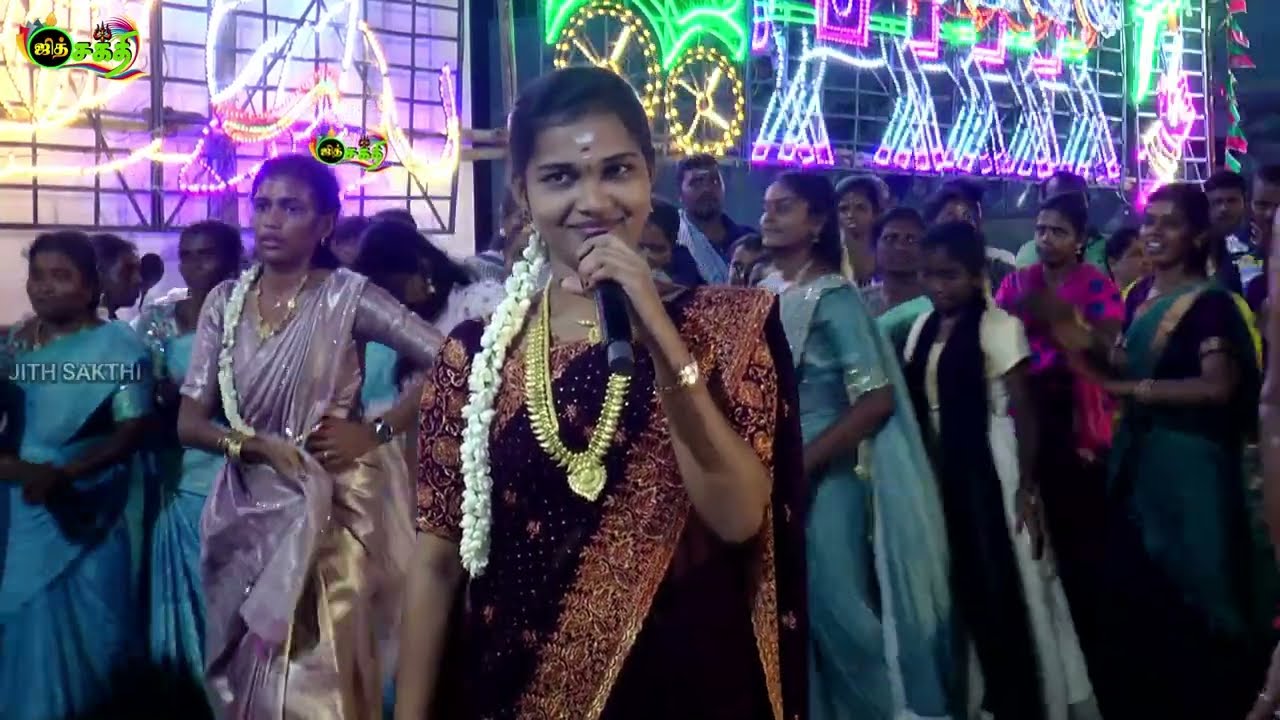 💥ஊரையே ஆட வைத்த கலை தேவதை💚சத்யா செல்வின் கும்மி பாட்டு 