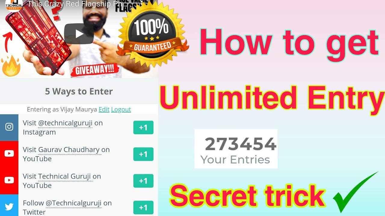How To Get Unlimited Entry In Gleam Giveaway Gleam Giveaway How To