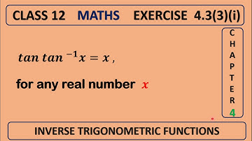 EXERCISE 4.3(3)(i)  - CLASS 12 - MATHS - CHAPTER 4 - INVERSE TRIGONOMETRIC FUNCTIONS - Suresh Maths