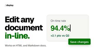 Edit HTML and Markdown docs in-line | Display