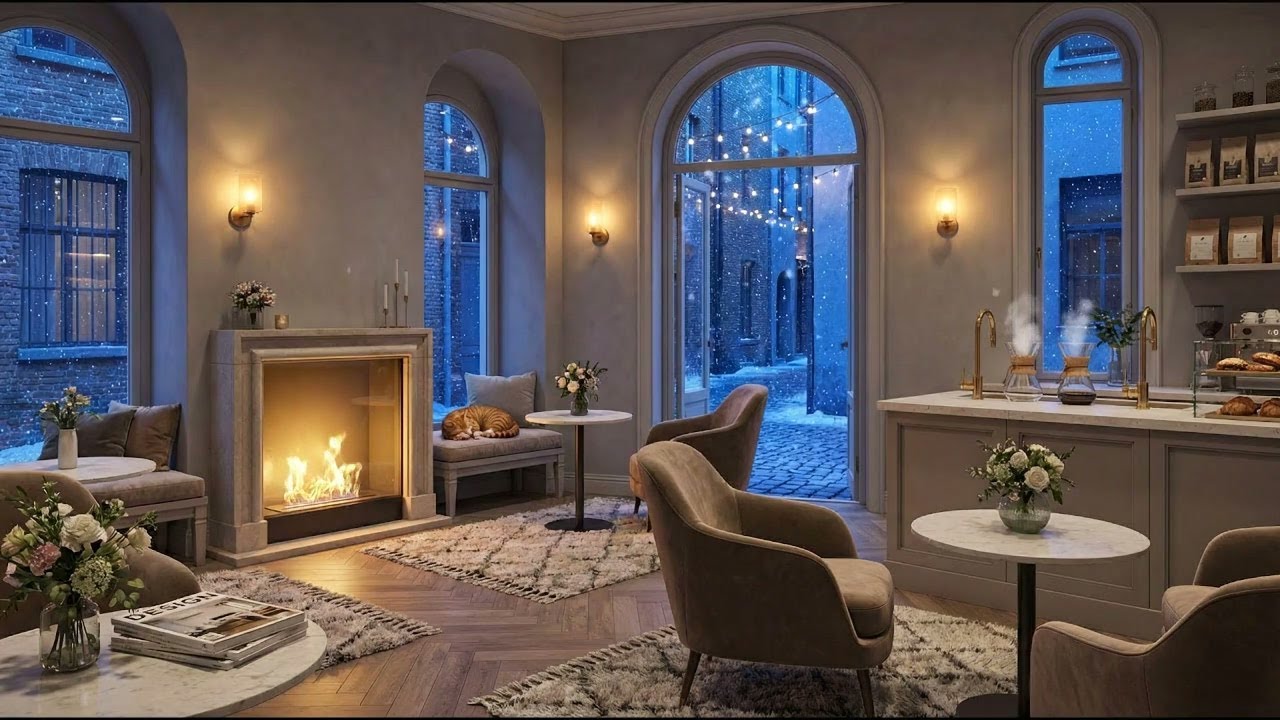 Cozy Christmas Jazz 🎄 Warm Fireplace & Smooth Saxophone