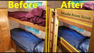 RV Camper ladder and safety rail for bed bunks - DIY