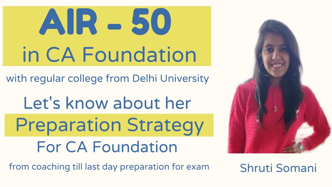 CA foundation ranker strategy CA foundation ranker interview How to