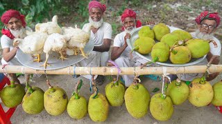 KATHAALI GOSTO  Chicken Jackfruits Curry Recipe  Grandpa Cooking Kathal Chicken for Special People