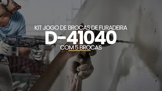 Kit Jogo de Brocas de Furadeira Para Concreto Com 5 Brocas D-41040