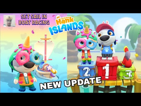 My Talking Hank Islands New Boat race with Angela || 🍓