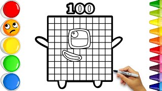 NUMBERBLOCK 100 Easy Drawing Coloring