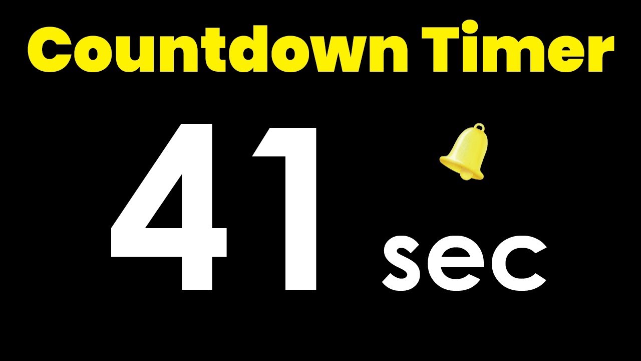 41 second Countdown Timer with Alarm - YouTube