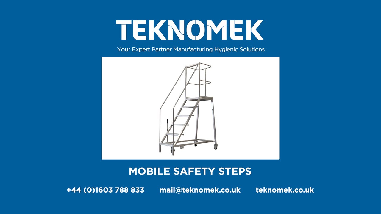 Mobile safety steps | Stainless steel hygienic furniture & equipment | Teknomek UK