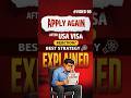 US Visa Refused? Best Reapplication Strategy | #Video 90 #sunilsirusa #youtubeshorts