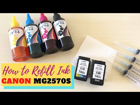 DIY Ink refill for Canon PIXMA MG2570s cartridge using 20 pesos DYE UV Ink from SHOPEE | 745s 746s