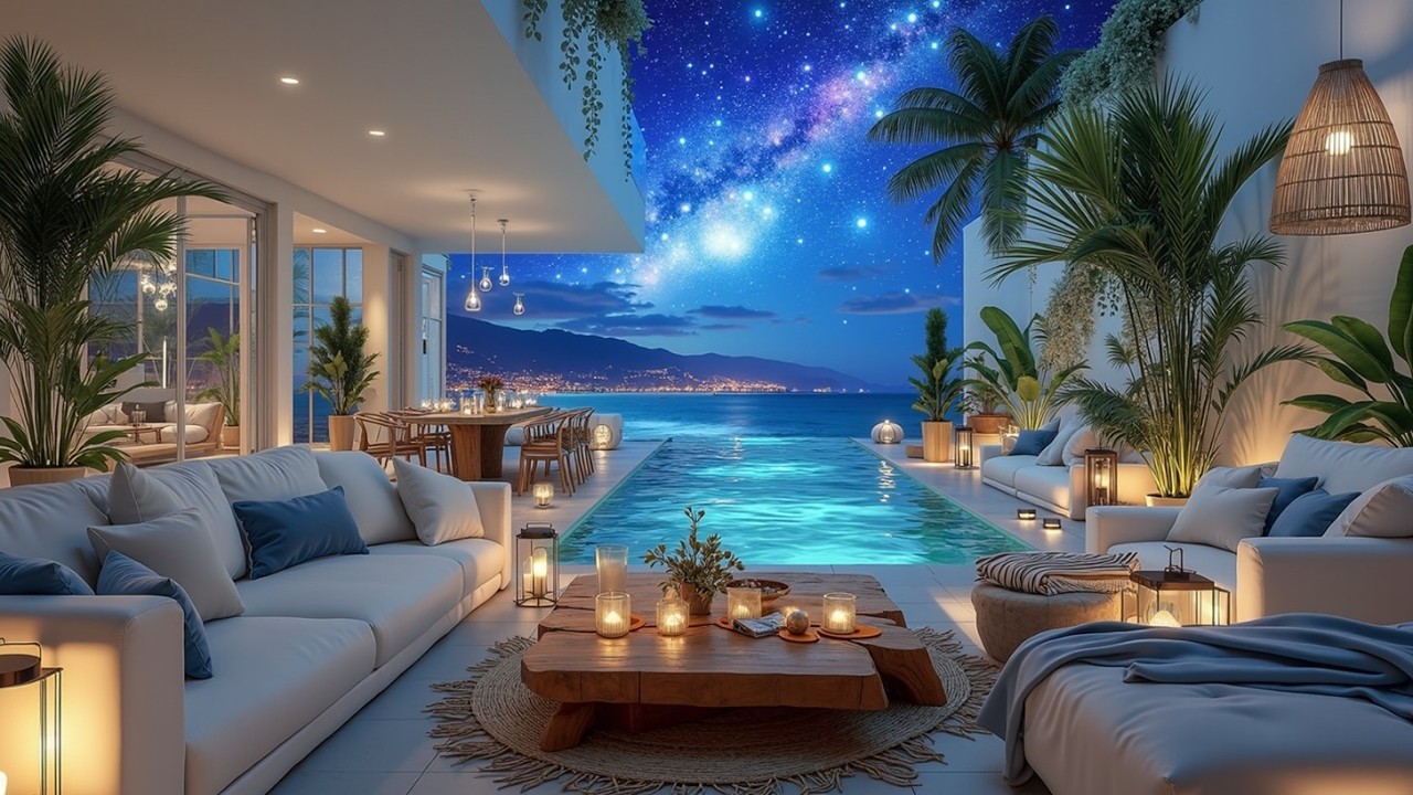 Deep House Музыка Блаженство Роскошная Вилла Расслабляющая Атмосфера Бассейн Инфинити Deep House