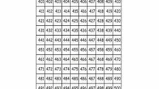 Numbers 401- 500 / With Number Chart.
