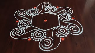 2 beautiful dasara special rangoli (3×2) dot's... easy rangoli