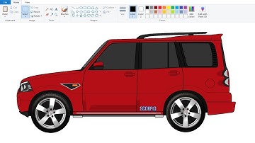 How to draw Mahindra Scorpio in Computer Using Ms Paint | #CarDrawing #mspaint