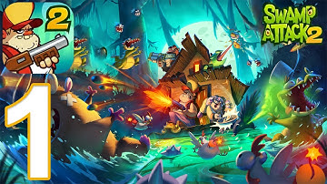 Swamp Attack 2 Gameplay Walkthrough Part 1 - Tutorial and Level 1-5 (iOS, Android)