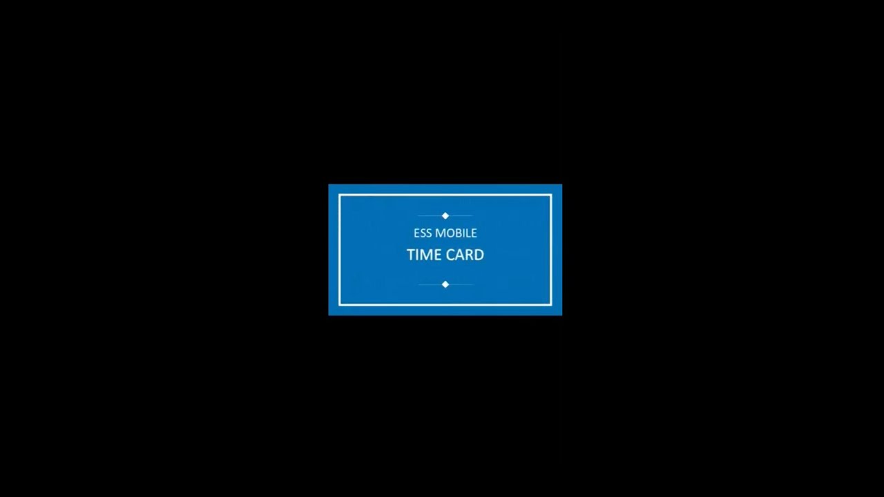 ESS Time Card - YouTube