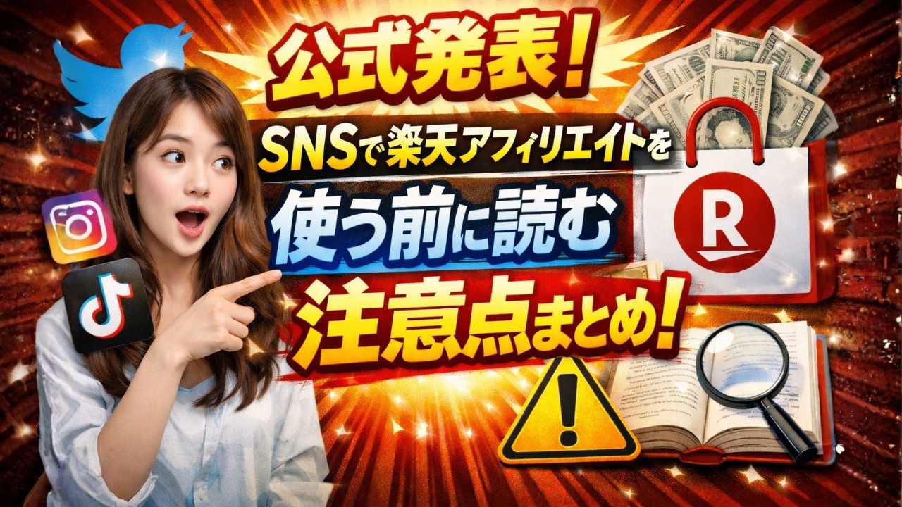 【公式発表！SNSで楽天アフィリエイトを使う前に読む注意点まとめ】認定SNS・DM禁止・コメント欄NGを一気に整理