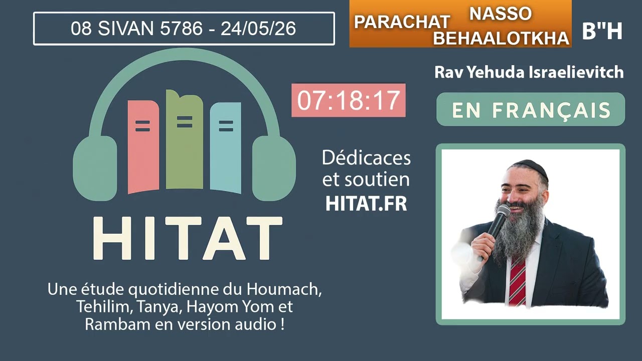 PARACHAT NASSO BEHAALOTKHA (35 36 ) - HITAT DU JOUR 08 SIVAN 5786 - 24 Mai 2026