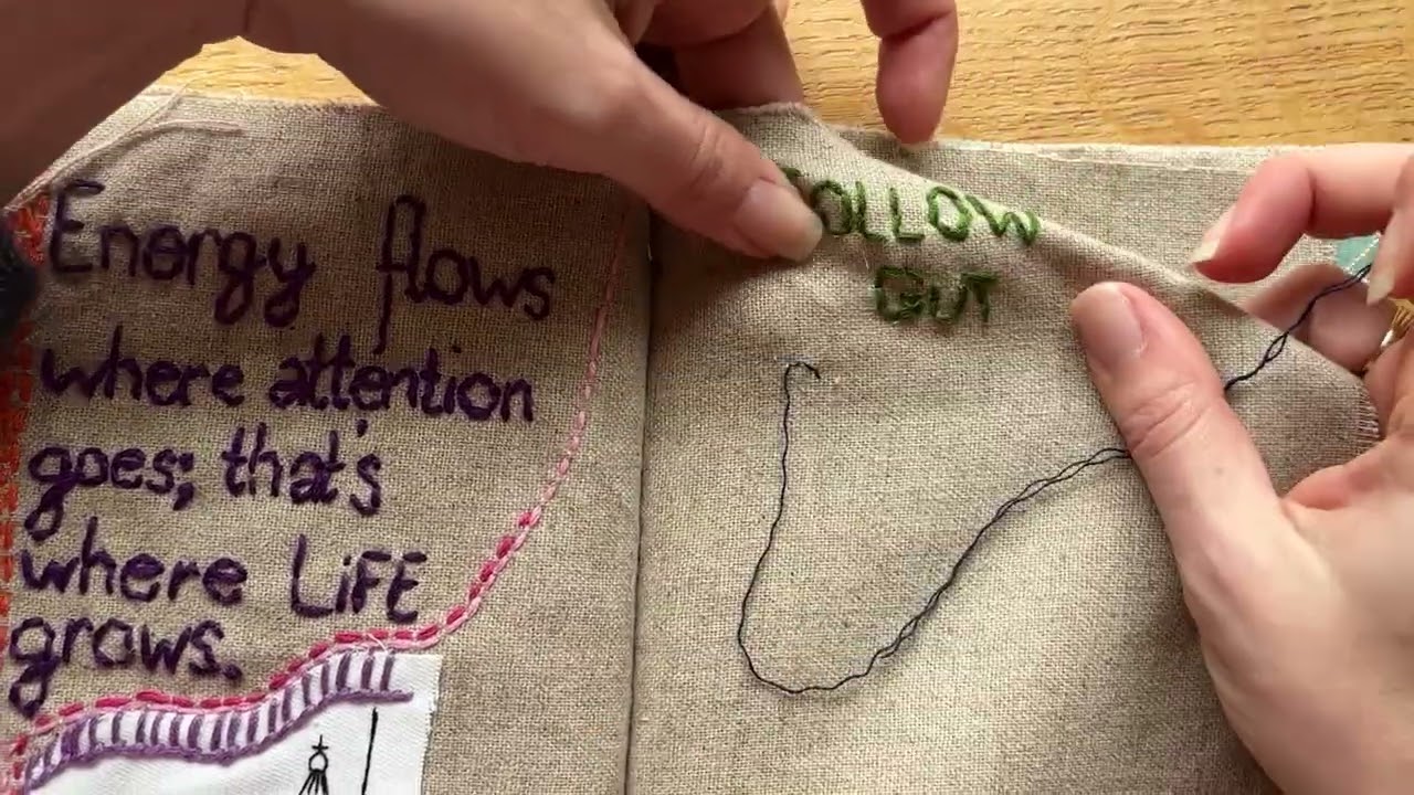 Как я вышиваю текст в своем блокноте для рукоделия