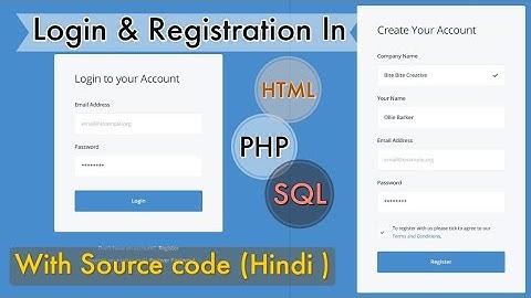 Login and Registration From In PHP & MySQL || PHP Login System