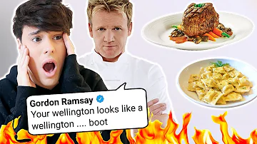 gordon ramsay roasted me SO I'M ROASTING HIS FOOD