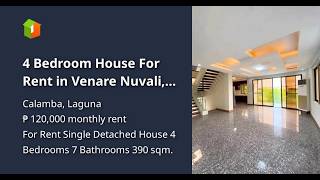 4 Bedroom House For Rent in Venare Nuvali, Calamba City, Laguna
