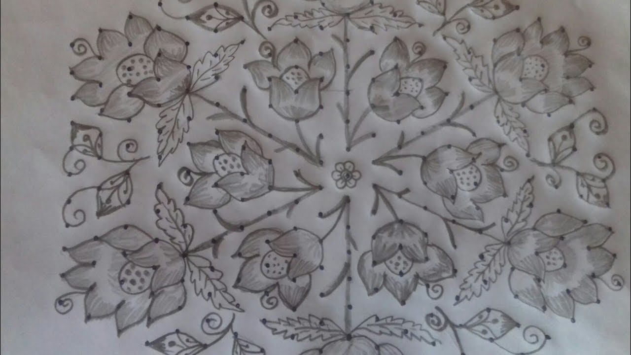 beautiful flowers rangoli designs with 21×11 dots||easy kolams||festivals chukkala muggulu||kolams||