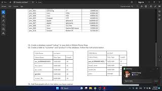 Using the MySQL Workbench Software or HeidiSQL Software to create a database and table and graphical