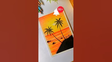 😱BEST Sunset Drawing With Pencil Colour/ Easy Sunset Drawing With Pencil Colour #shorts