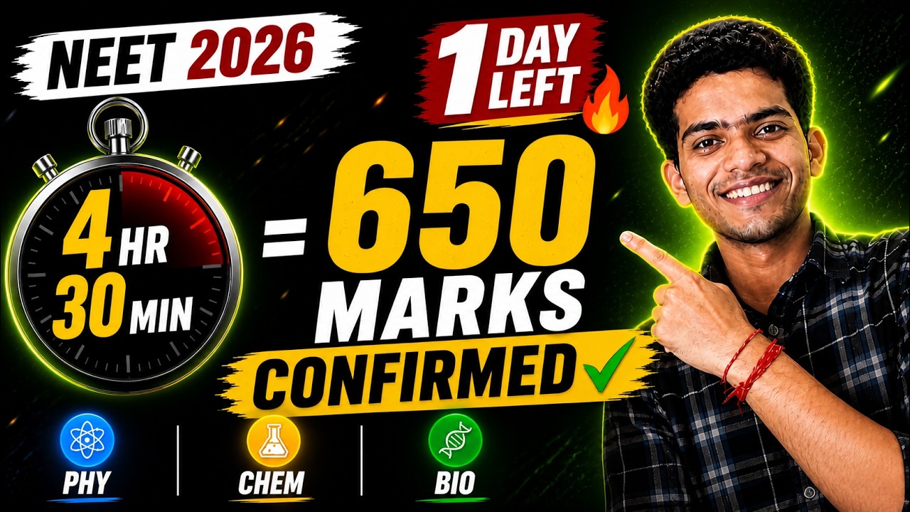 4hrs 30min = 650 marks 😱in NEET 2026 Exam | Last Day - YouTube