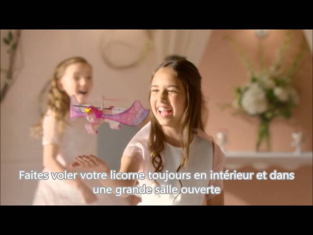 Kögler 54517 - Unicorn Mini Flyer avec télécommande et câble USB, Licorne Volante avec Effet Lumineux LED et hélice, Commande Manuelle, Fille de 6 Ans et Plus
