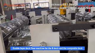Double layer deck floor machine for the B deck and the composite deck
