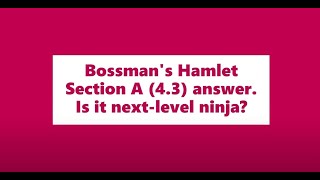 A model answer for Section A Hamlet (4.3) - OCR English Literature