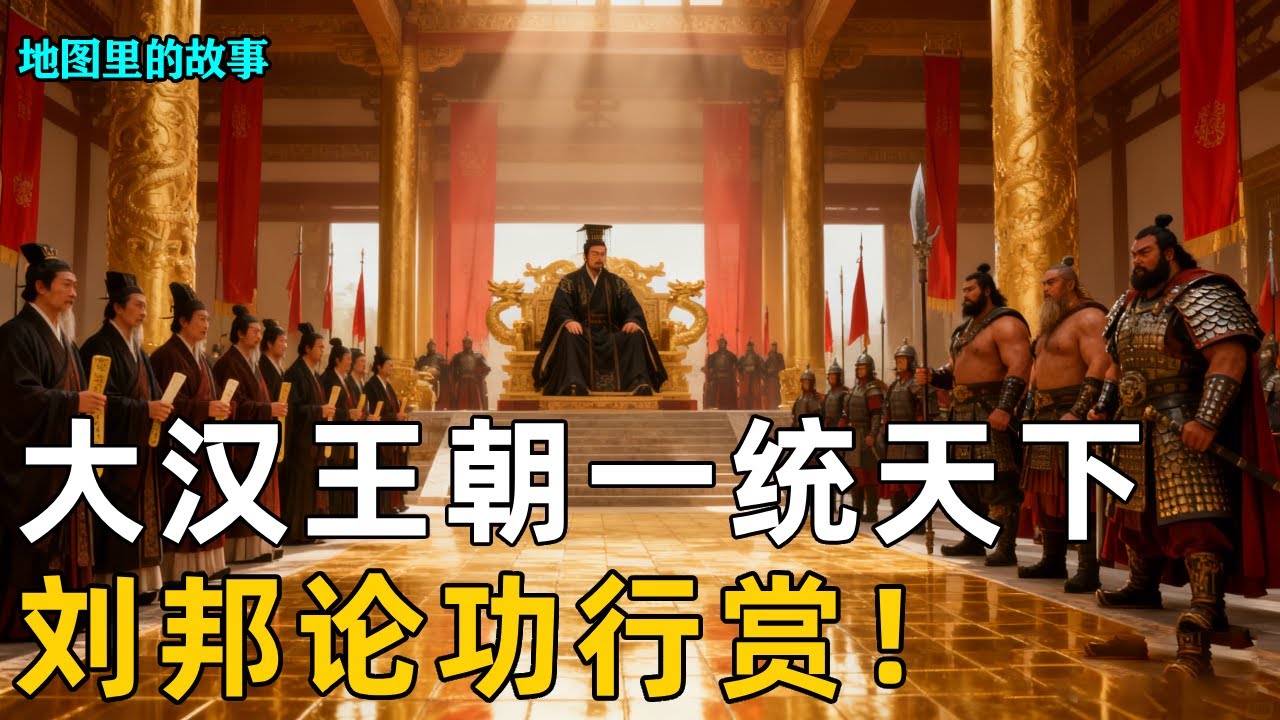 楚汉争霸终落幕大汉王朝一统天下，刘邦定都长安论功行赏，文臣武将各得爵位共享天下荣华！ #大汉王朝 #刘邦 #丹书铁券 #汉高祖 #三维地图 #历史