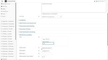 Set up a grade in discussion forums