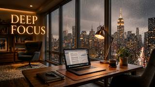 New York Penthouse Rainy Home Office – Deep Focus, Study & Soft Jazz screenshot 5