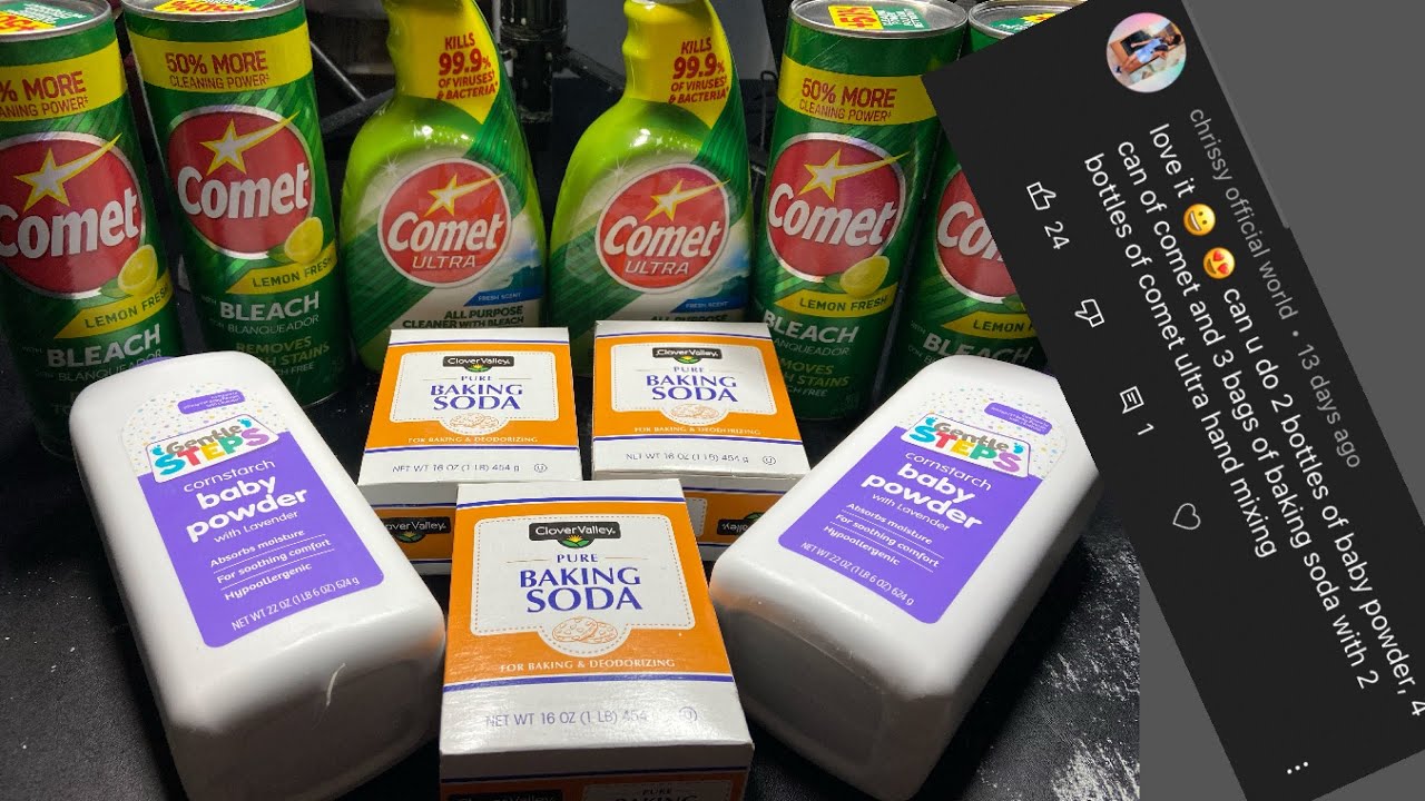 ASMR COMET, BABY PODWER, BAKING SODA & COMET ULTRA LIQUID required by a subscriber-ODDLY SATISFYING