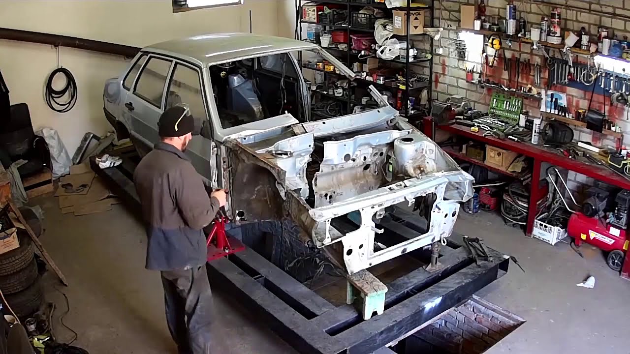 Распил, Ремонт, вытяжка, и восстановление Ваз 21099 после ДТП (часть 3 ...