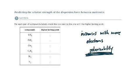 ALEKS - Predicting the relative strength of the dispersion force between molecules (Example 1)