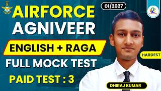 Airforce Group Y 2027  Mock Test 3 Solution English + RAGA Full Length 50 Questions