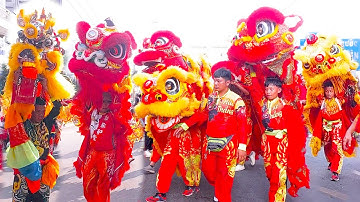 Múa Lân Sư Rồng cực hay rước Cộ Chùa Bà Lái Thiêu tỉnh Bình Dương rằm tháng giêng 2024