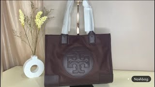 Review Time!! Tory Burch Ella mink tote tempranillo