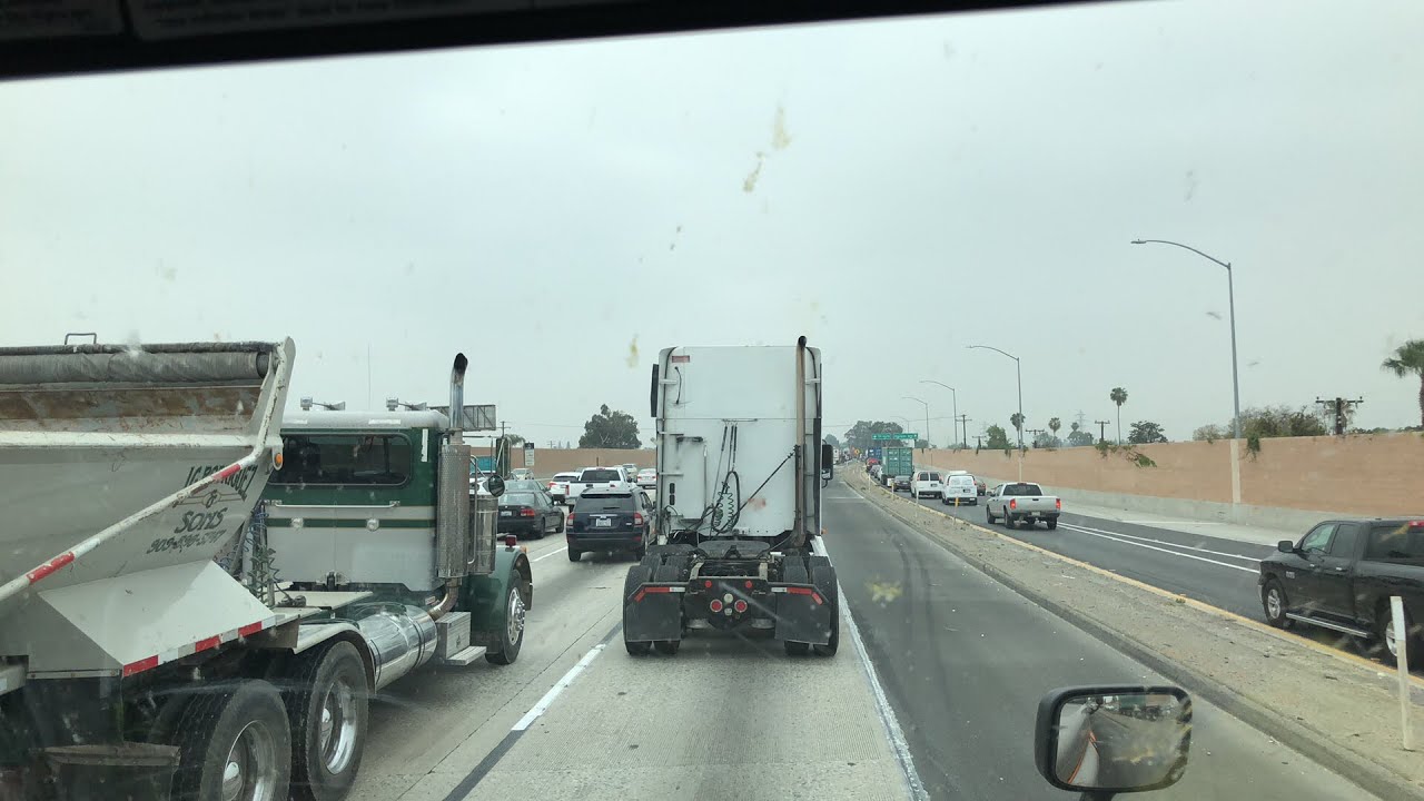 Cloudy California Stuck in Traffic