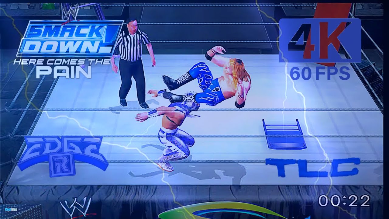 Edge vs Ultimo Dragon TLC π🪜🪑 SmackDown Here Comes the Pain  #Spear