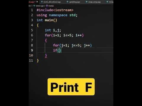 Star pattern 🌟 to print letter F in C++ #programming #shorts #coding # ...