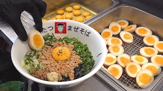 마제소바 So yummy! Soupless Egg Pork Ramen Noodles (Mazesoba) / Korean street food