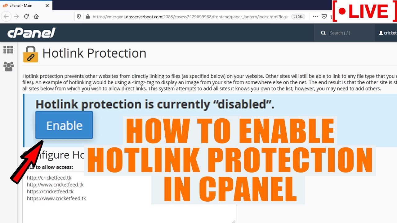 [🔴LIVE] How to apply Hotlink protection in cPanel? - YouTube