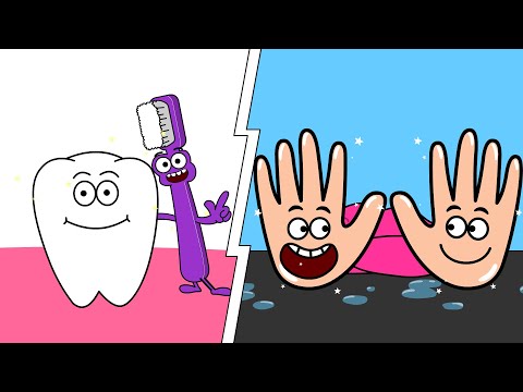 Brush Your Teeth Song - Wash Your Hands Song - Nursery Rhymes - Healthy Good Habits - Kids Songs