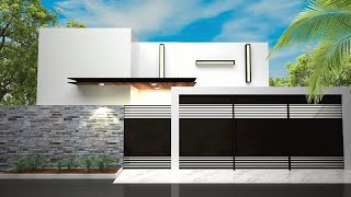 3ds Max Modern House Elevation Design 🔥 House Modeling Tutorial screenshot 3